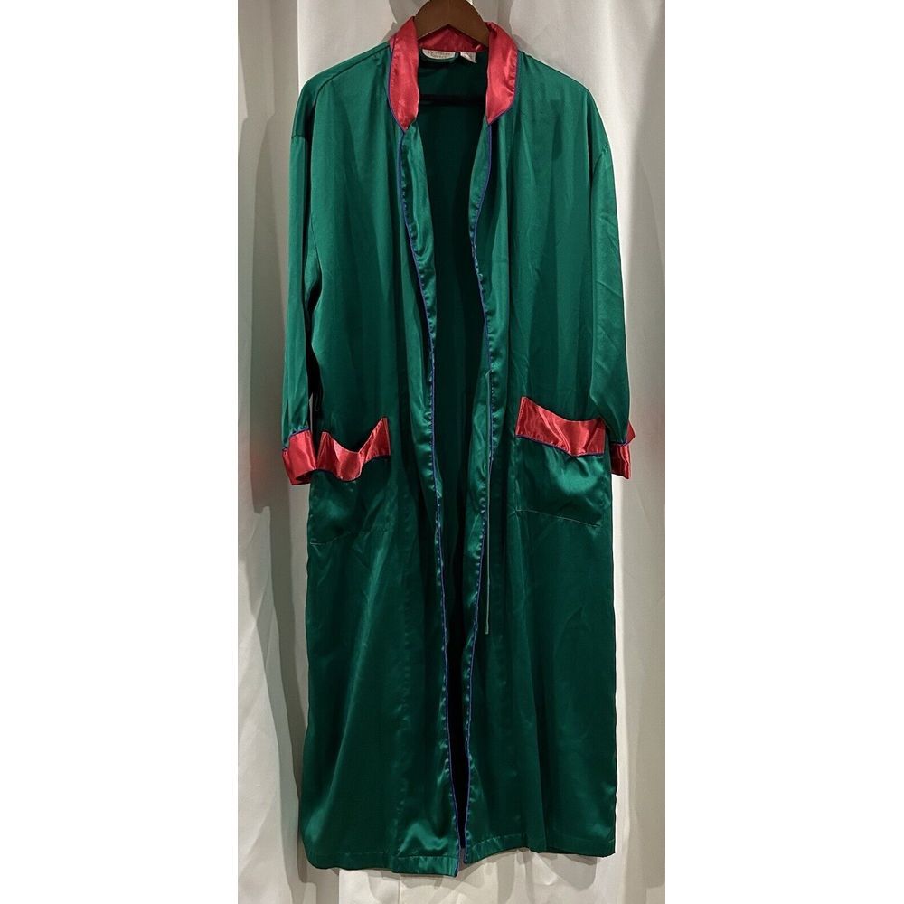 Victoria's Secret Robe Womens Green/Pink Kimono Size M/L Gold Label